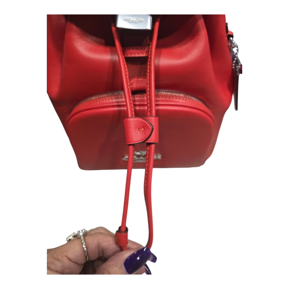 NWT Coach CR100 Pace Backpack Smooth Leather Miami Red - Picture 9 of 15